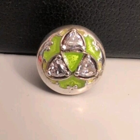 Authentic Kameleon Green Rhinestone Jewel Pop Bling Sparkle Jewel Ring Insert - Picture 1 of 5